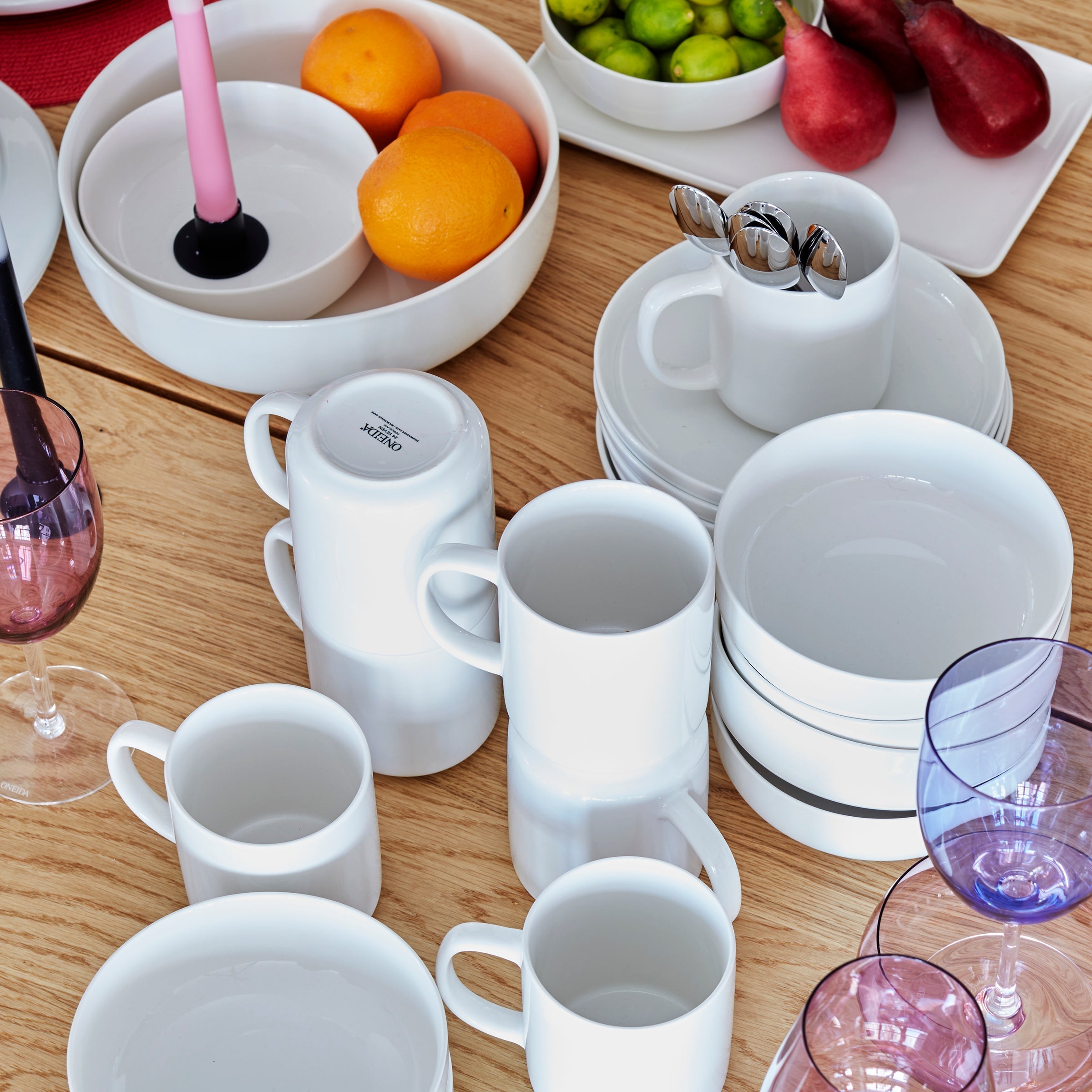 24 tasses blanches Seven - Lot de 4