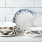 Assiettes plates blanches Blue Bay - Lot de 4