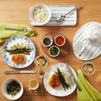 Assiettes plates Blue Bay Ikat - Lot de 4