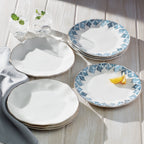 Assiettes plates blanches Blue Bay - Lot de 4