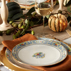 Assiettes plates blanches d'automne - Lot de 4