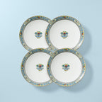 Assiettes plates blanches d'automne - Lot de 4