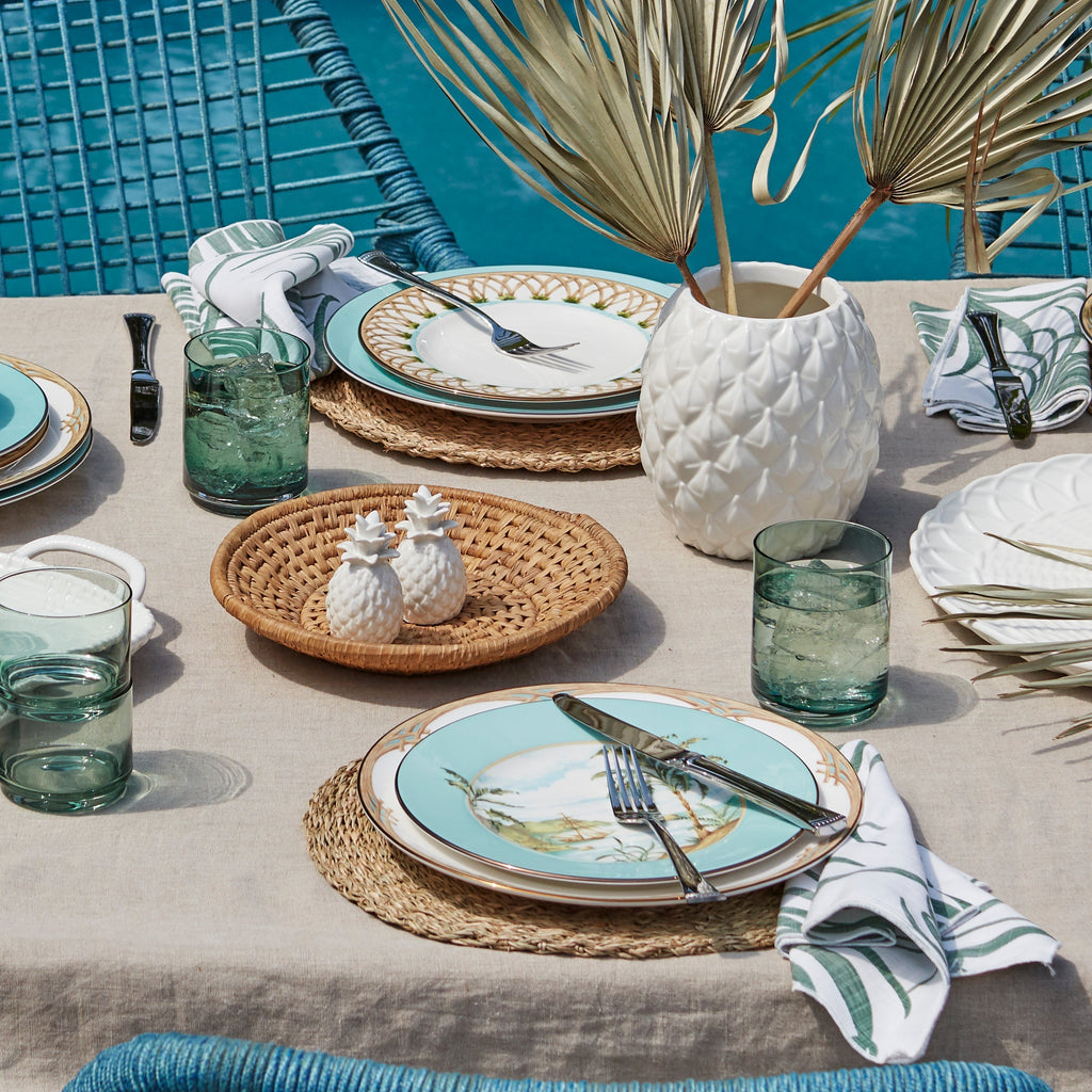 Assiette décorative en bambou de style colonial britannique