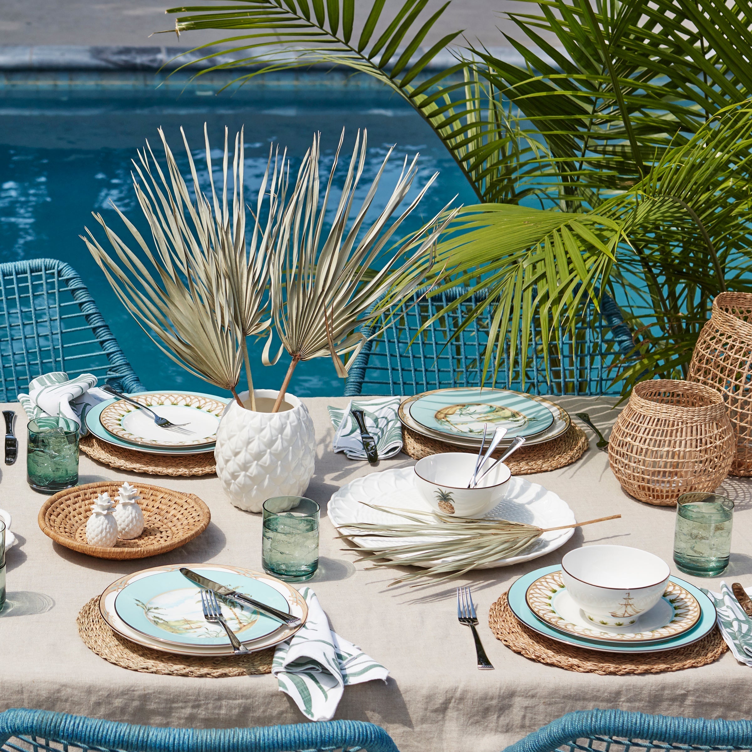 Bol à riz en bambou de style colonial britannique