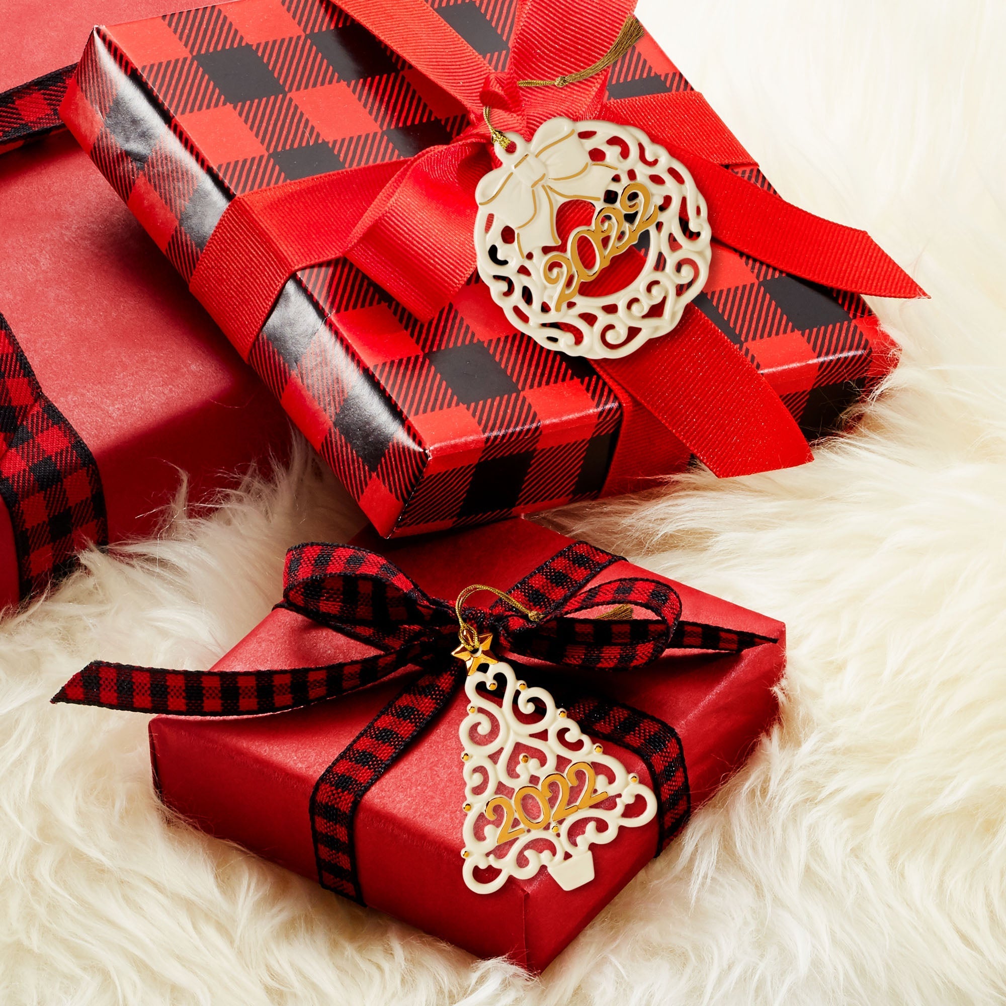 Décorations de couronne et d'arbre 2022 - Lot de 2