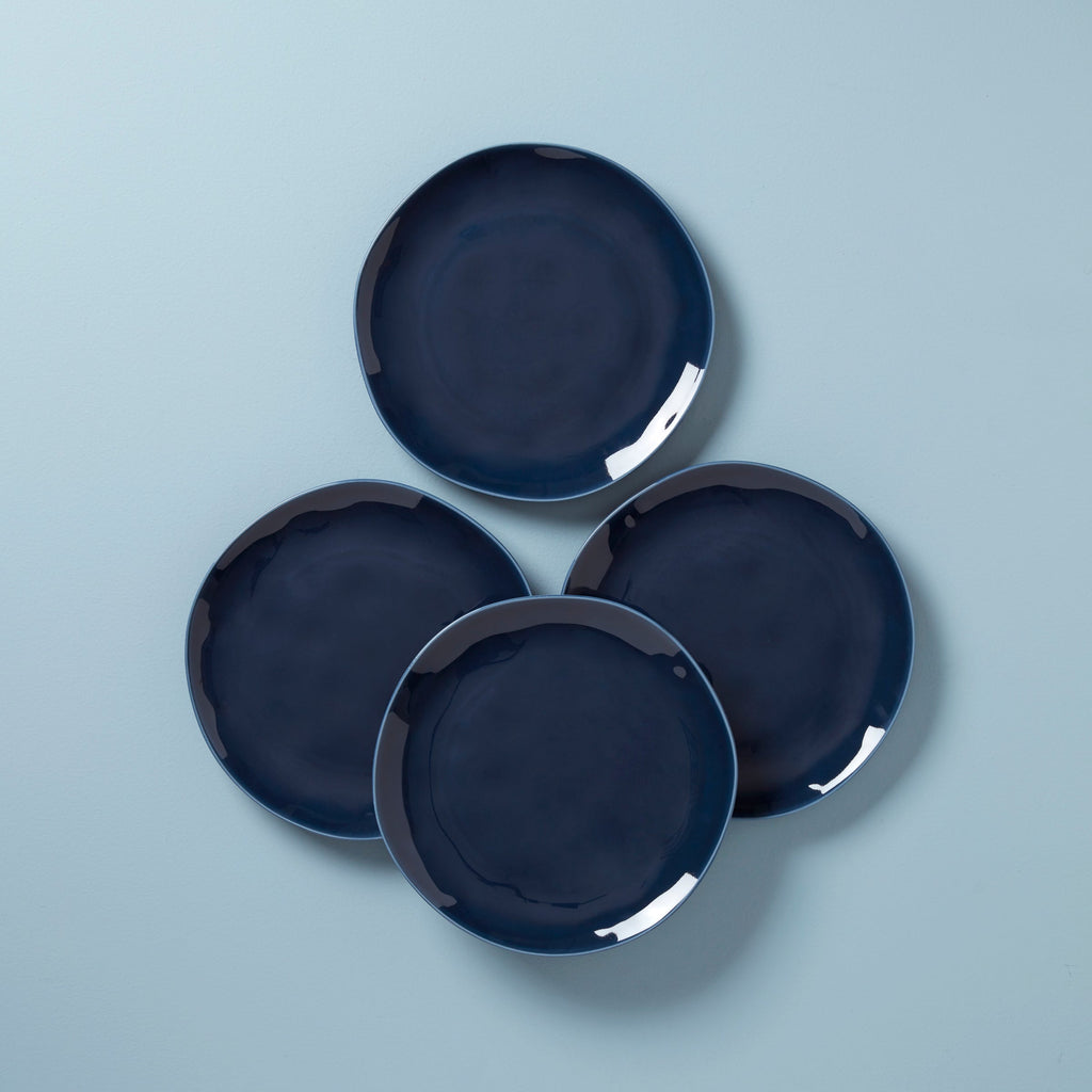 Assiettes plates bleues Bay Colors - Lot de 4