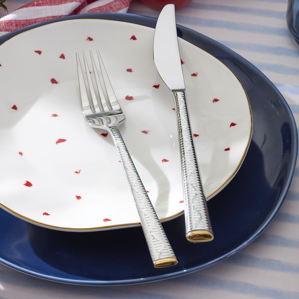 Assiettes plates bleues Bay Colors - Lot de 4