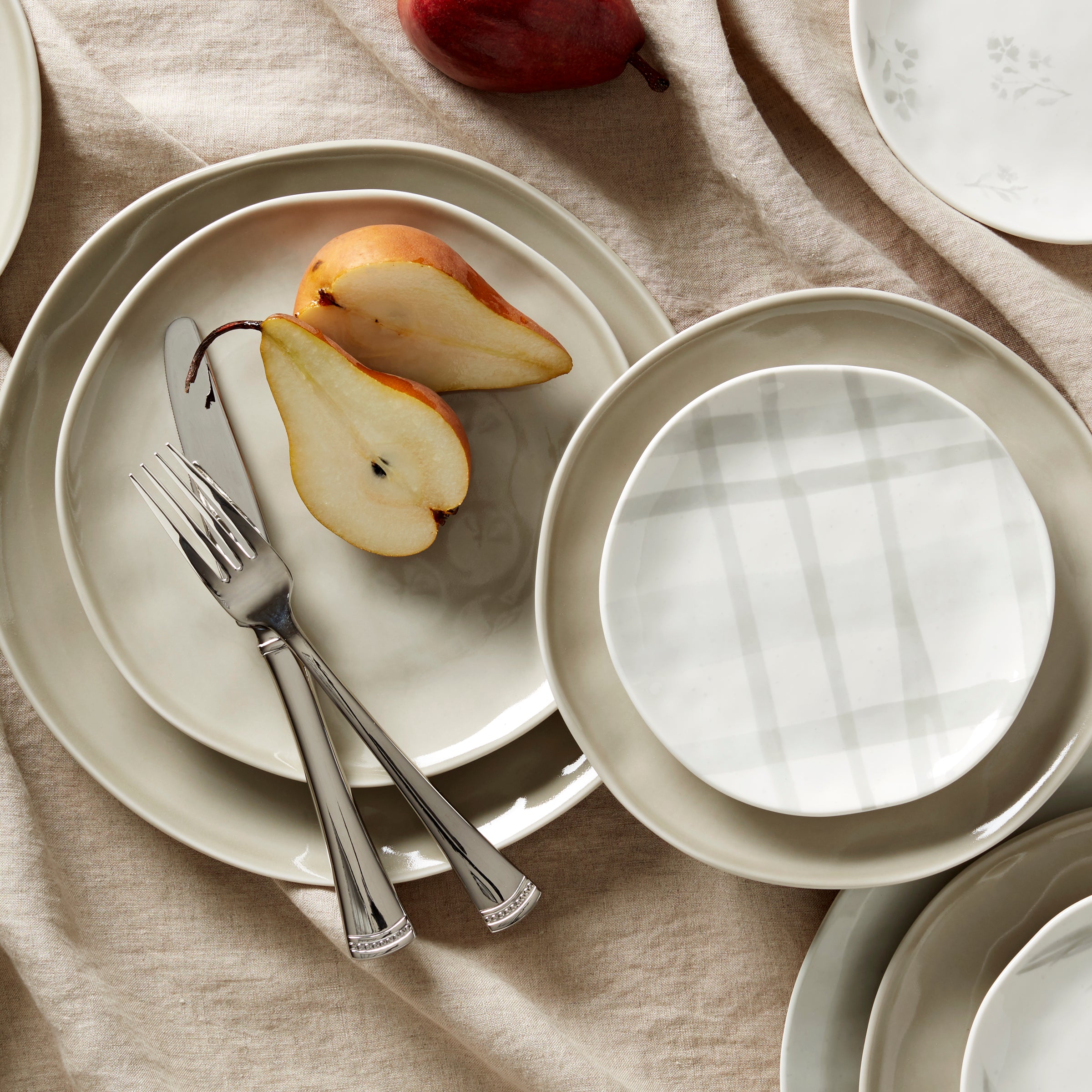 Assiettes décoratives grises Bay Colors - Lot de 4