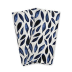 Serviettes de table à motif feuille de laurier bleue - Lot de 2