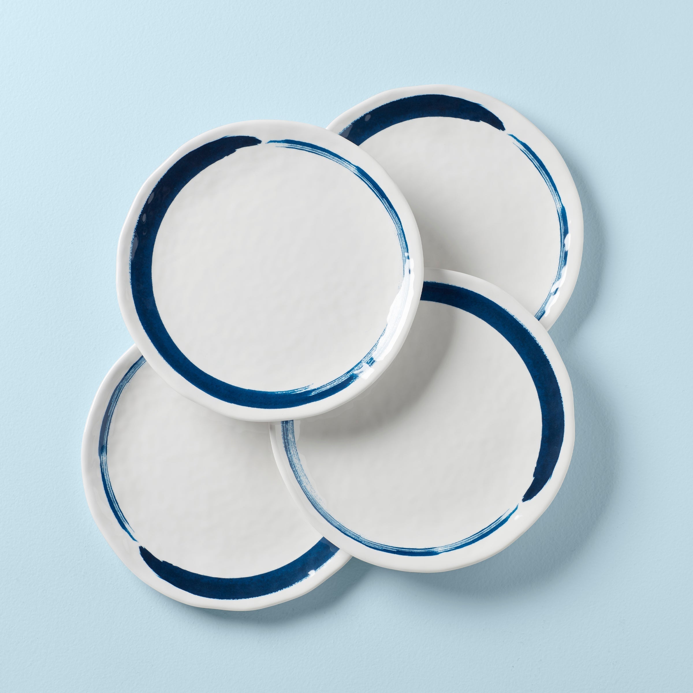 Assiettes plates en mélamine Blue Bay - Lot de 4
