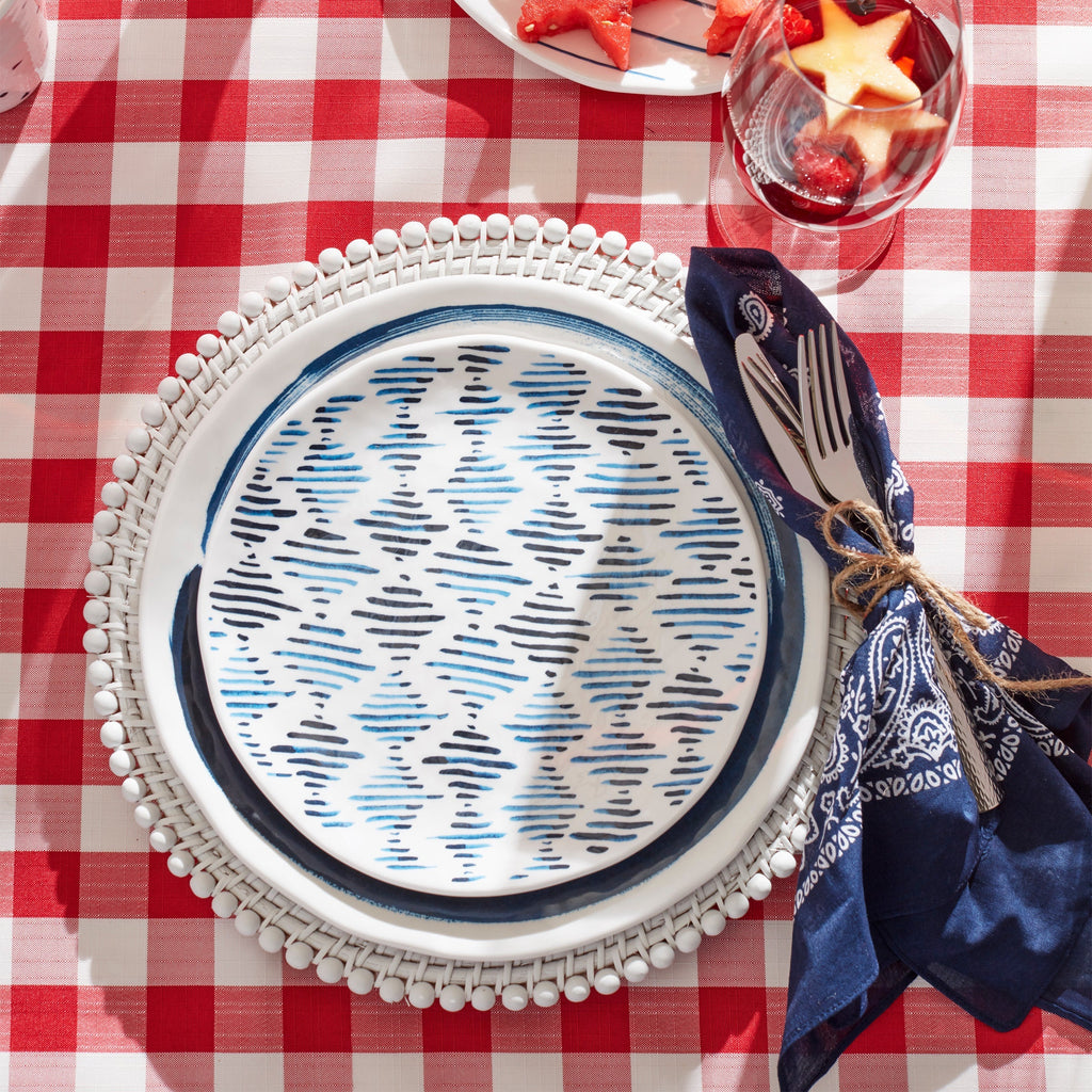 Assiettes plates en mélamine Blue Bay - Lot de 4