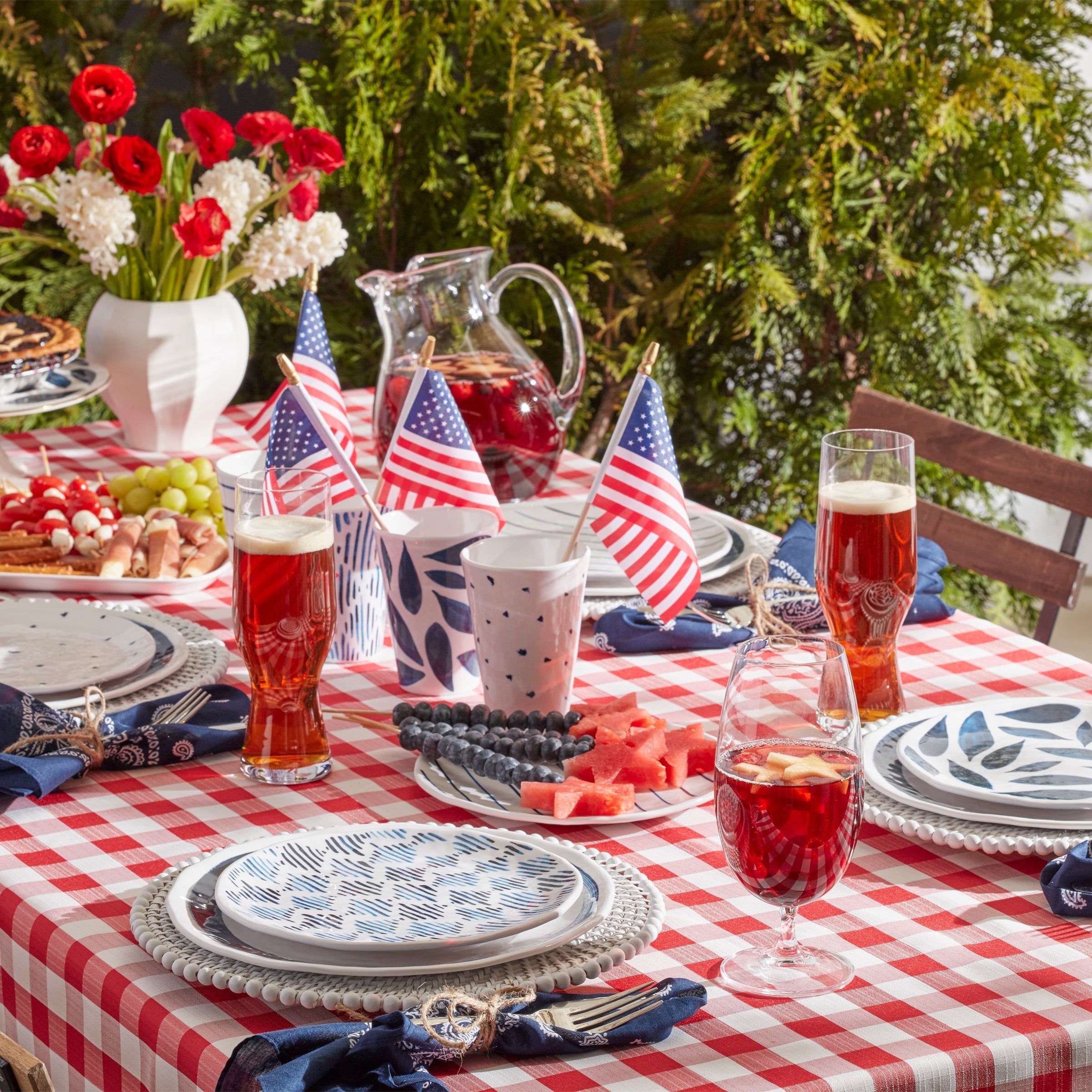 Assiettes décoratives assorties en mélamine Blue Bay - Lot de 4