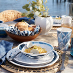 Assiettes décoratives assorties en mélamine Blue Bay - Lot de 4