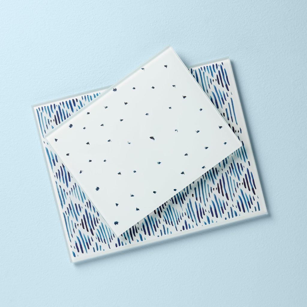 Ensemble de 2 planches à découper en verre Blue Bay