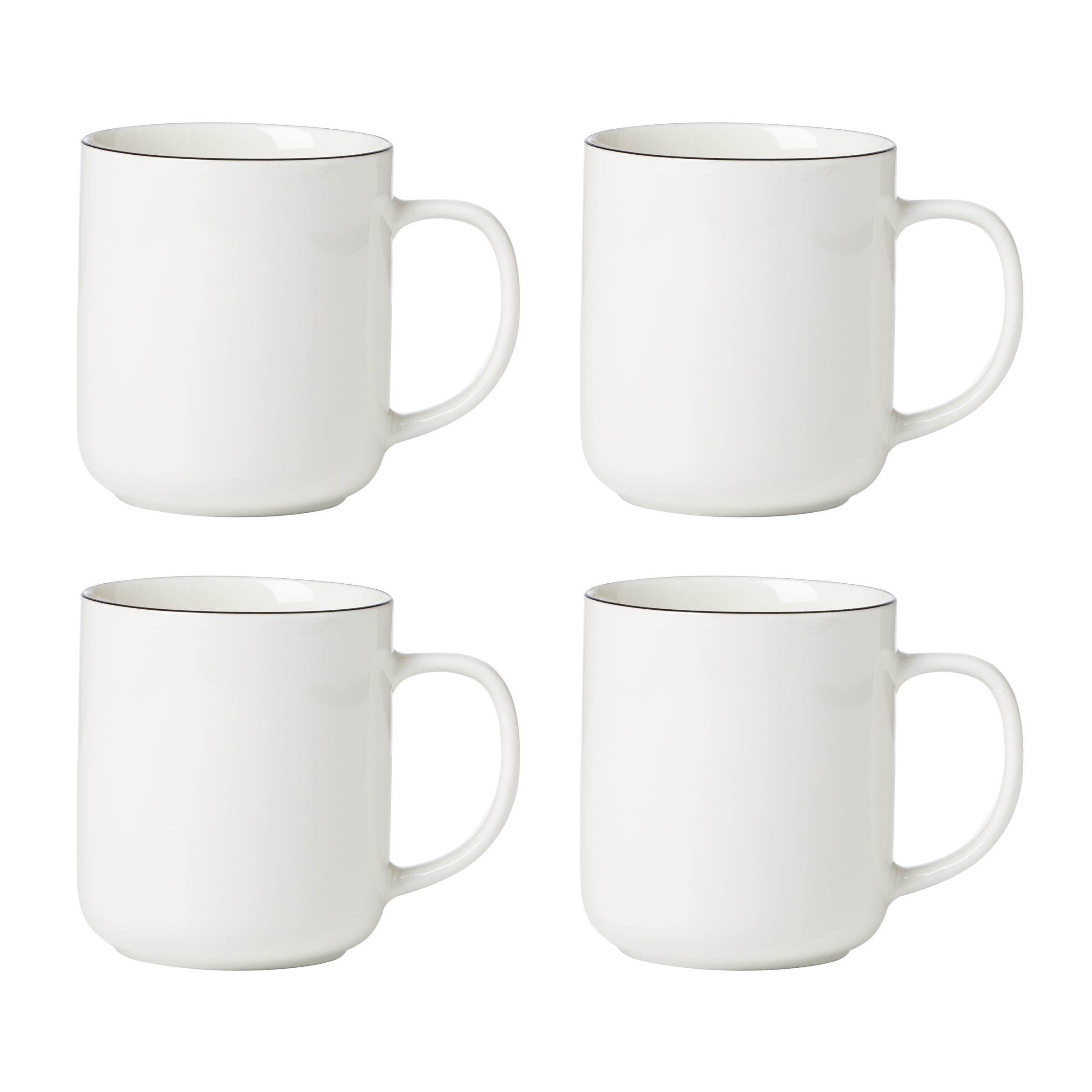 Lot de 4 tasses Seven à bord noir