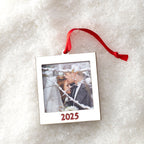 Ornement en métal argenté avec breloque cadre 2025