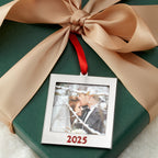 Ornement en métal argenté avec breloque cadre 2025