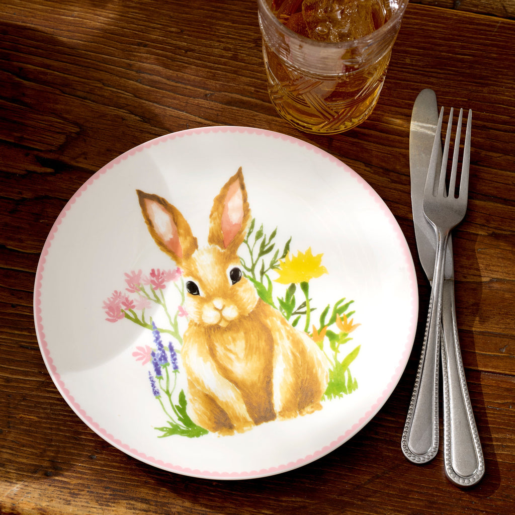 Assiettes décoratives lapin - Lot de 4