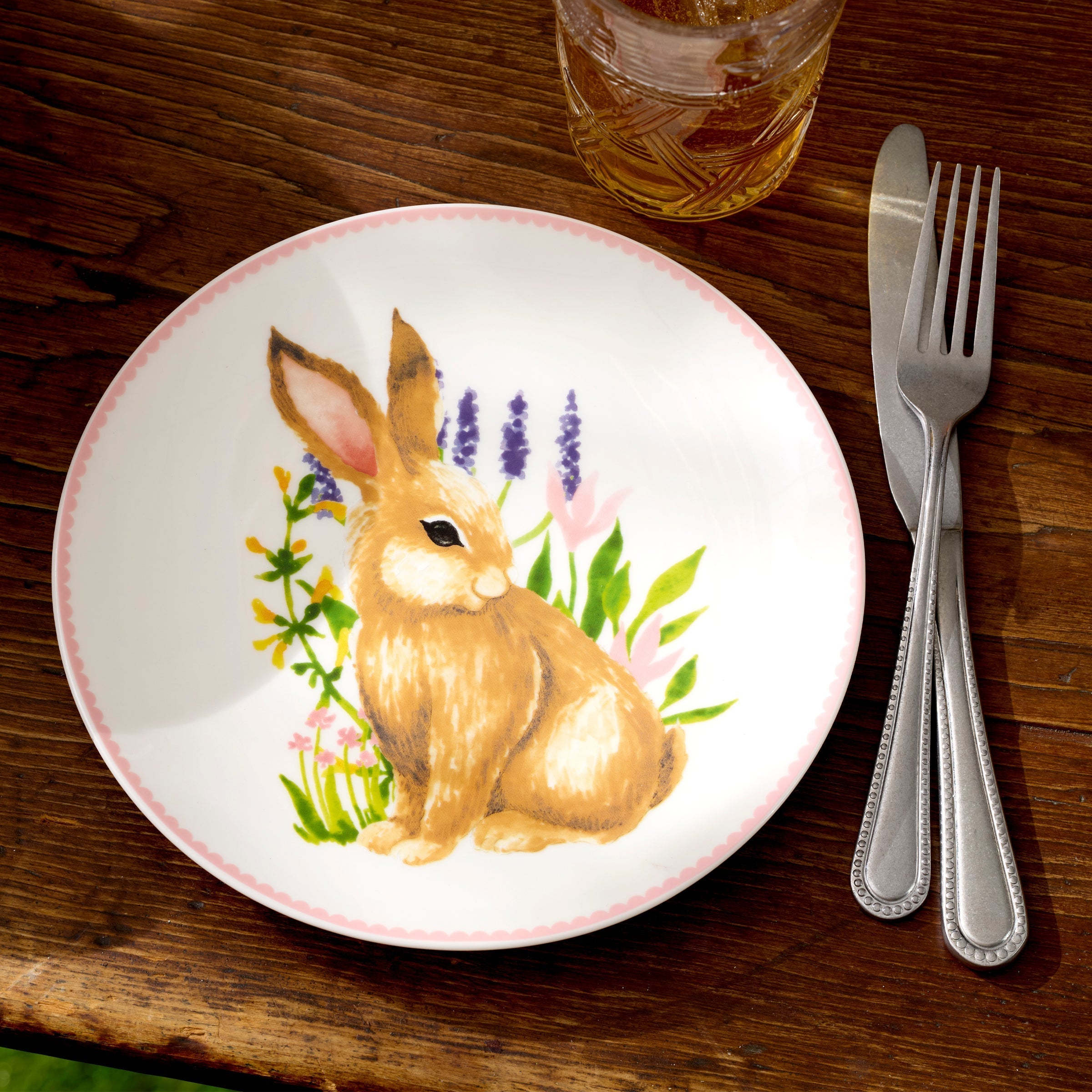 Assiettes décoratives lapin - Lot de 4