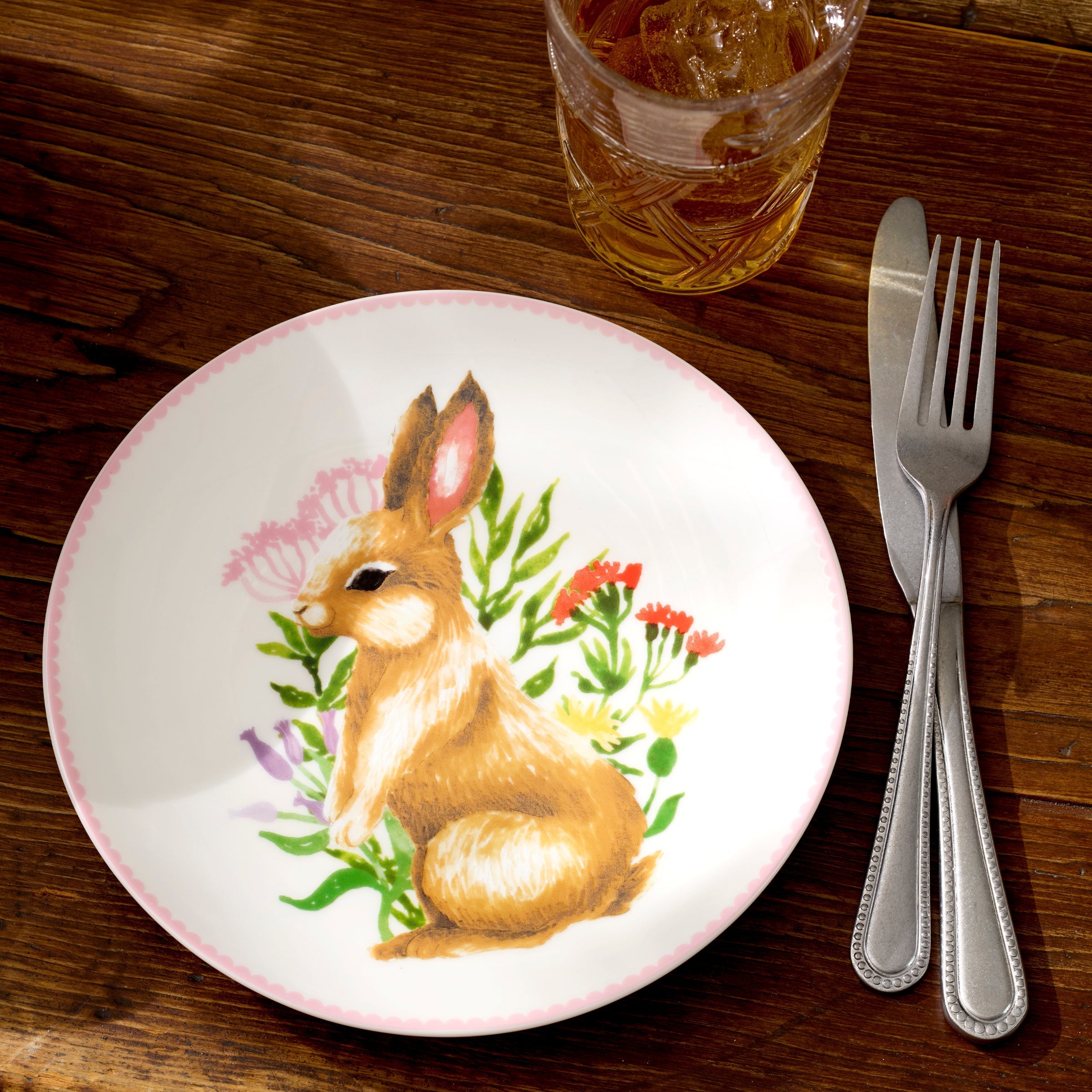 Assiettes décoratives lapin - Lot de 4