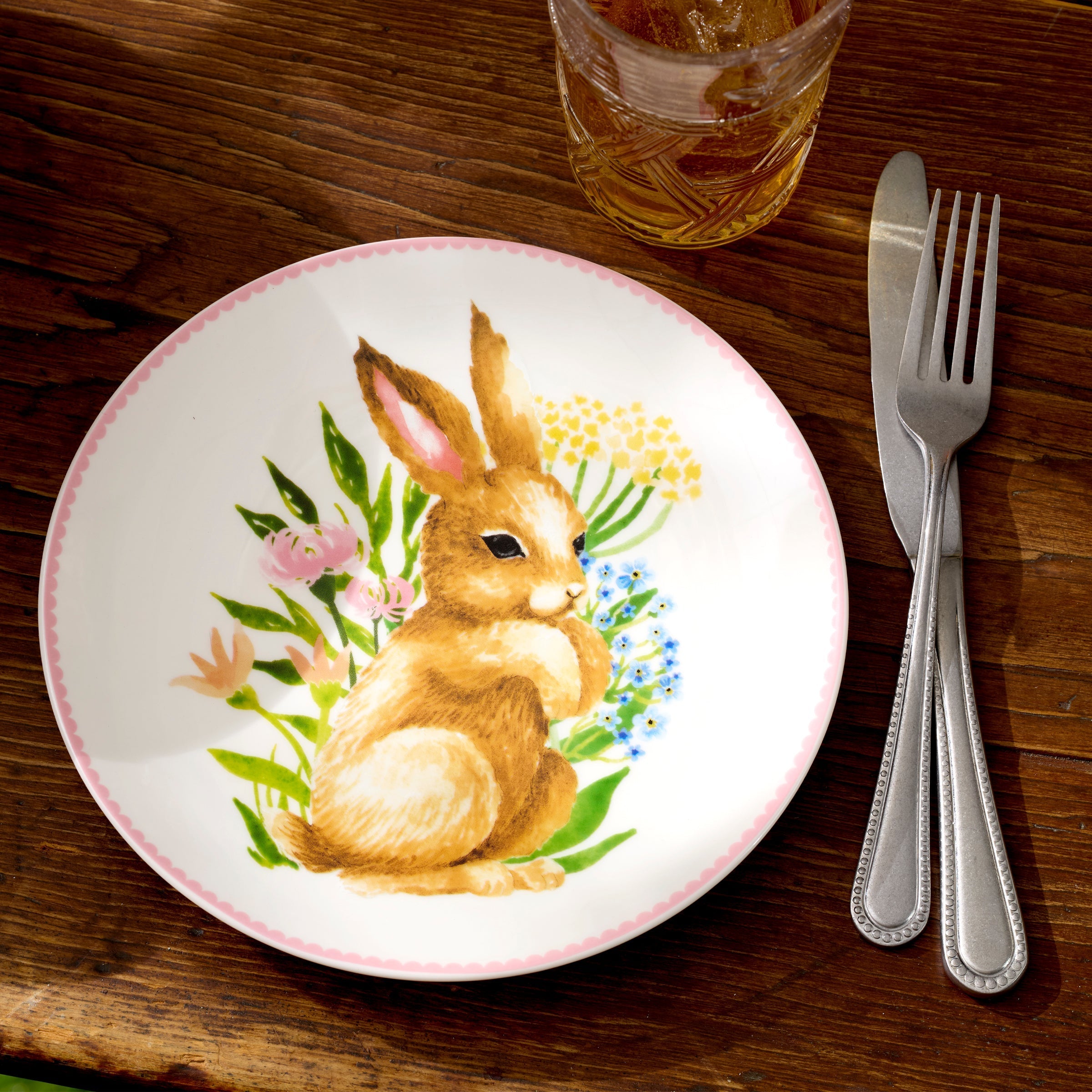 Assiettes décoratives lapin - Lot de 4