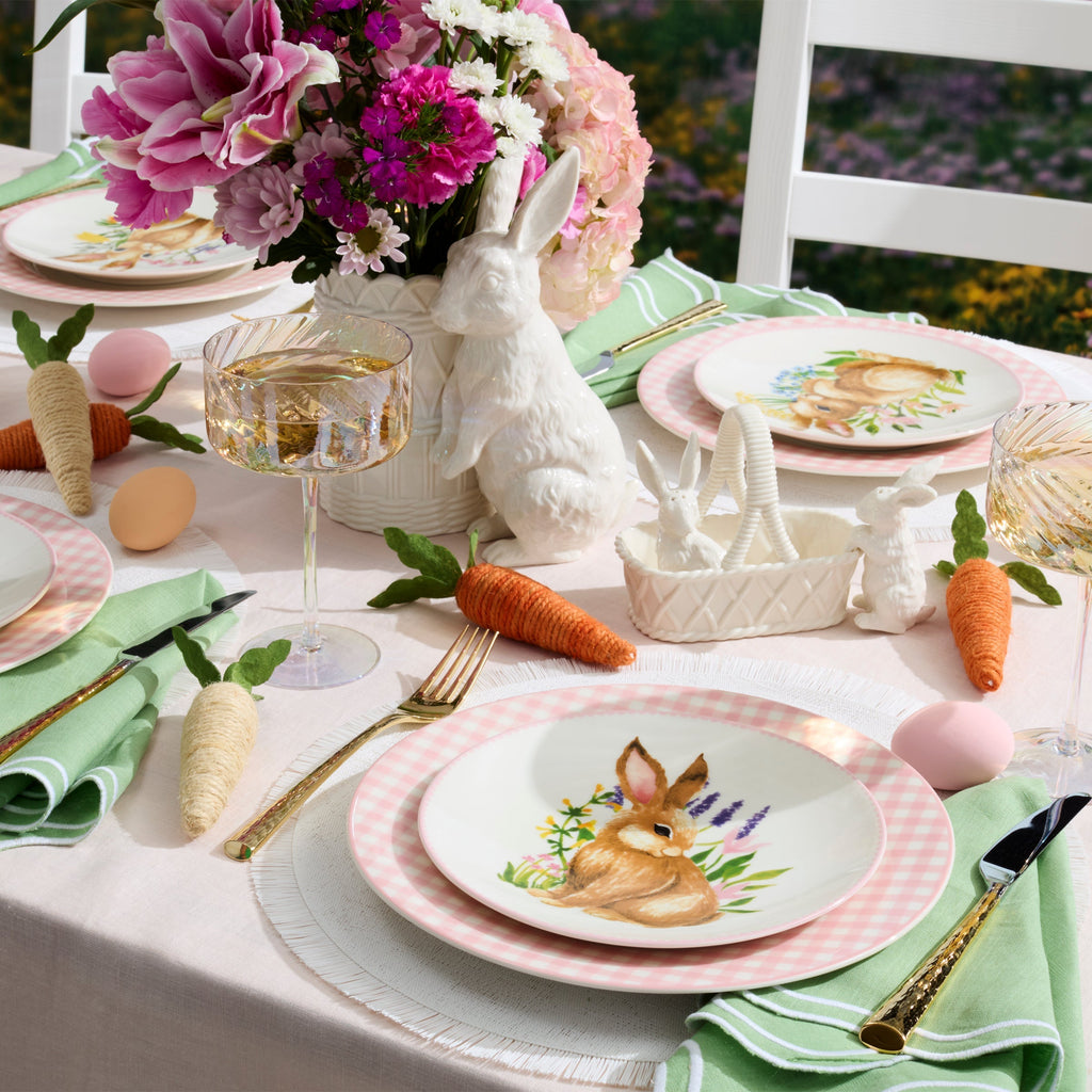 Assiettes décoratives lapin - Lot de 4