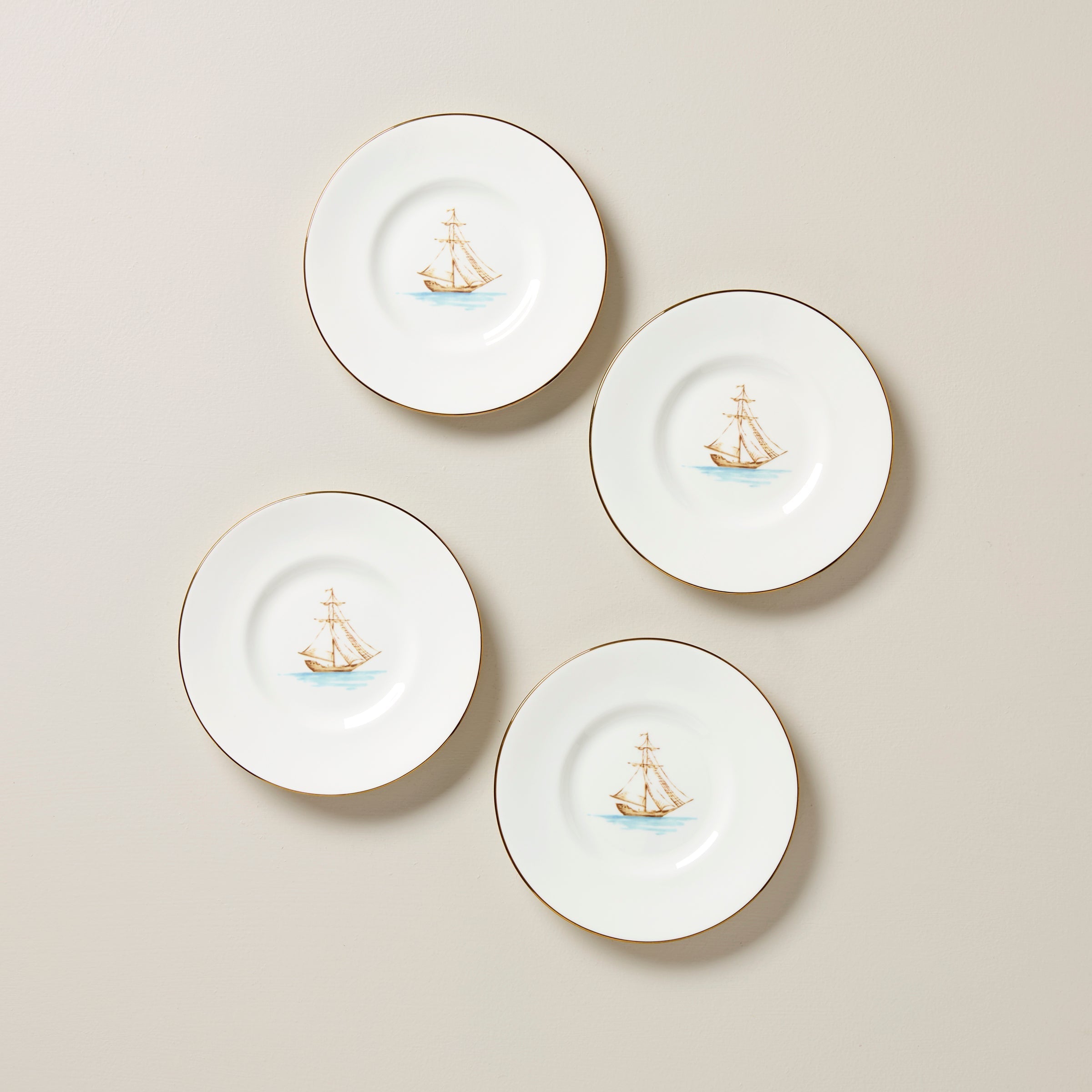 Assiettes à dessert British Colonial Tradewind - Lot de 4