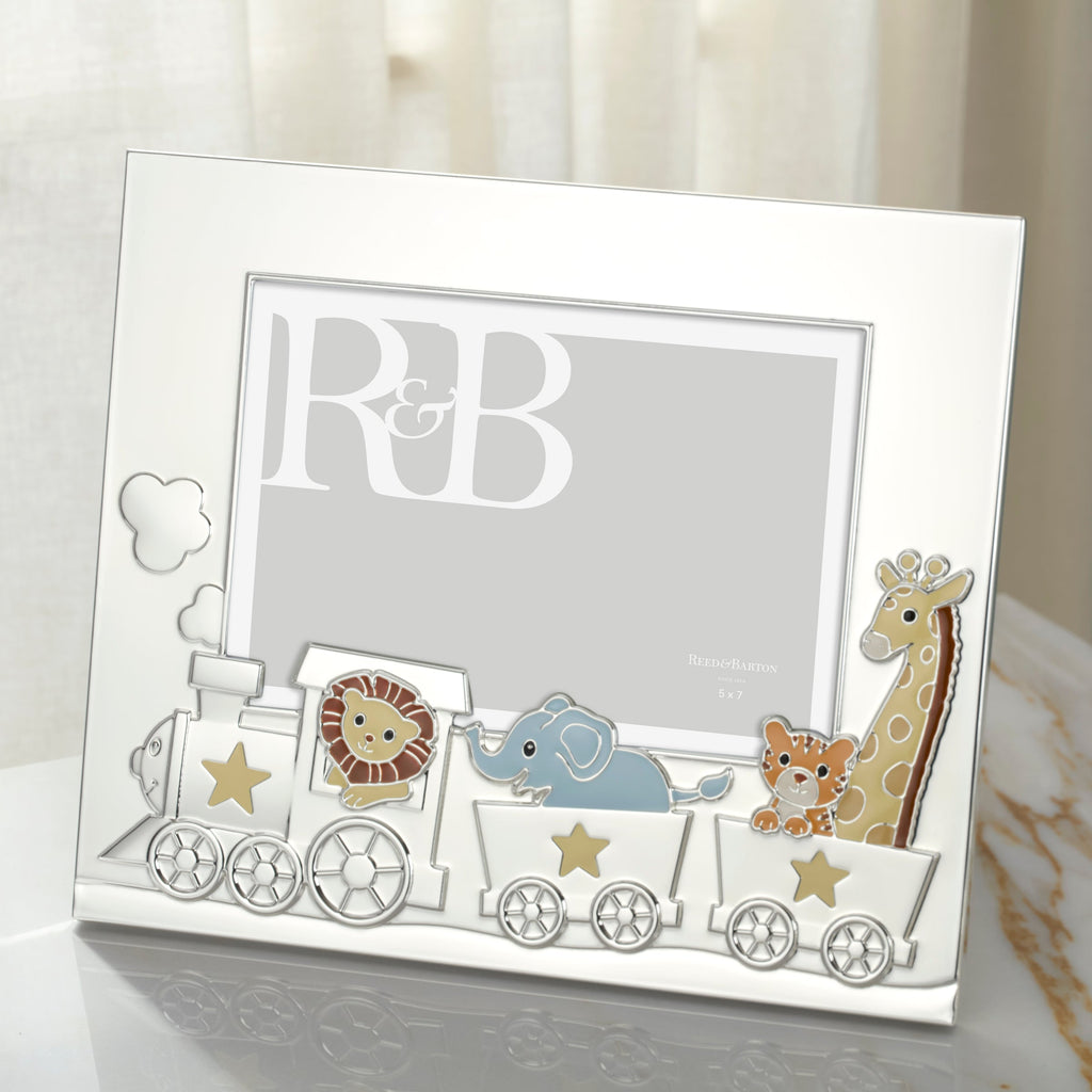 Cadre argenté 5 x 7 « Train d'animaux »