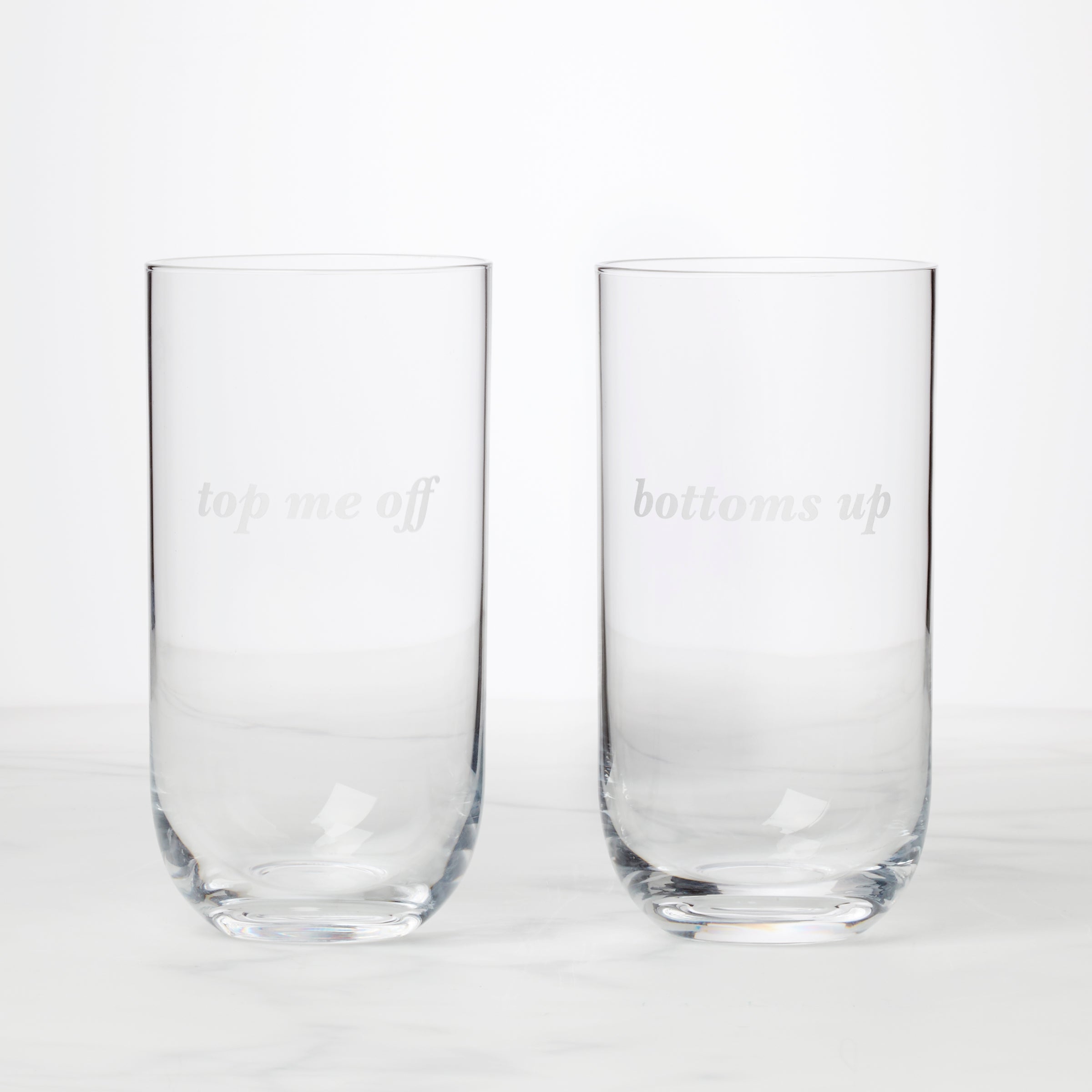 Verres à cocktail Bottoms Up &amp; Top Me Off - Lot de 2