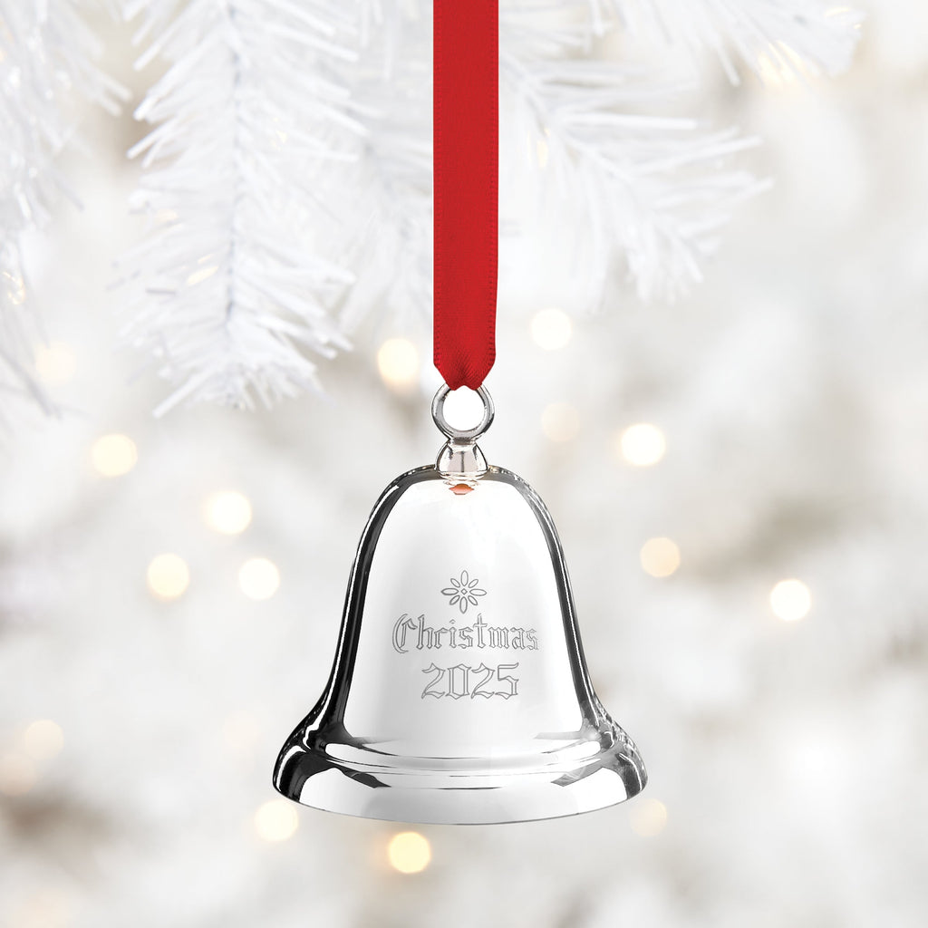Cloche de Noël annuelle 2025 en argent massif