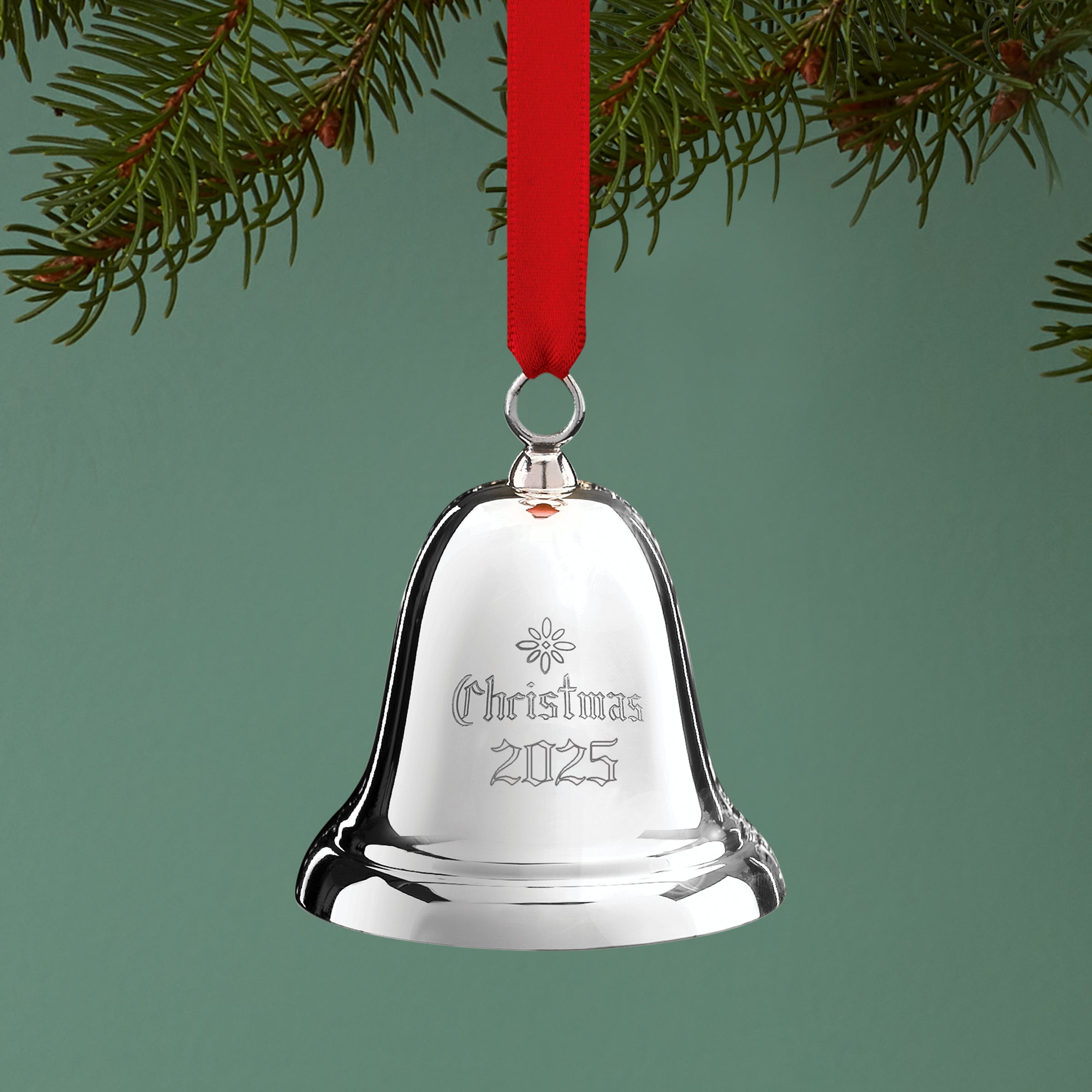 Cloche de Noël annuelle 2025 en argent massif