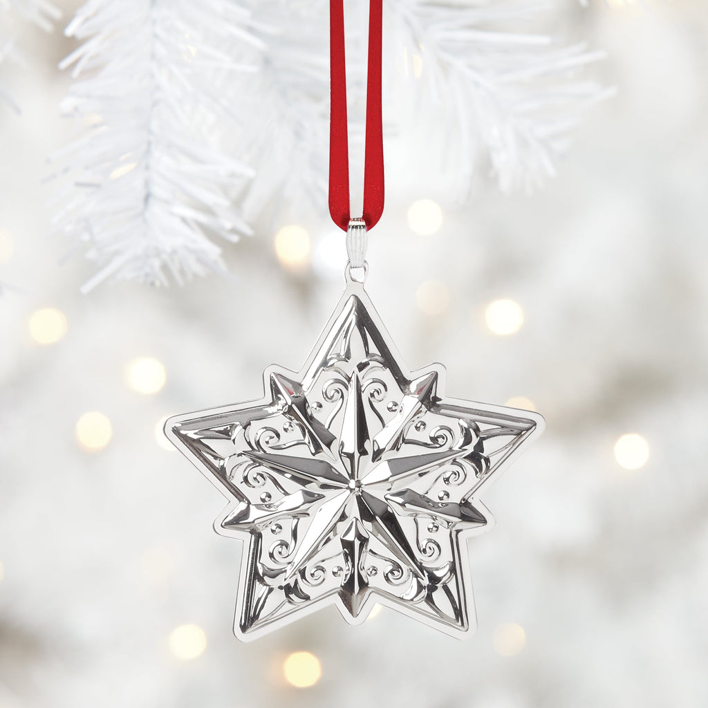 Ornement annuel en argent sterling Étoile 2025