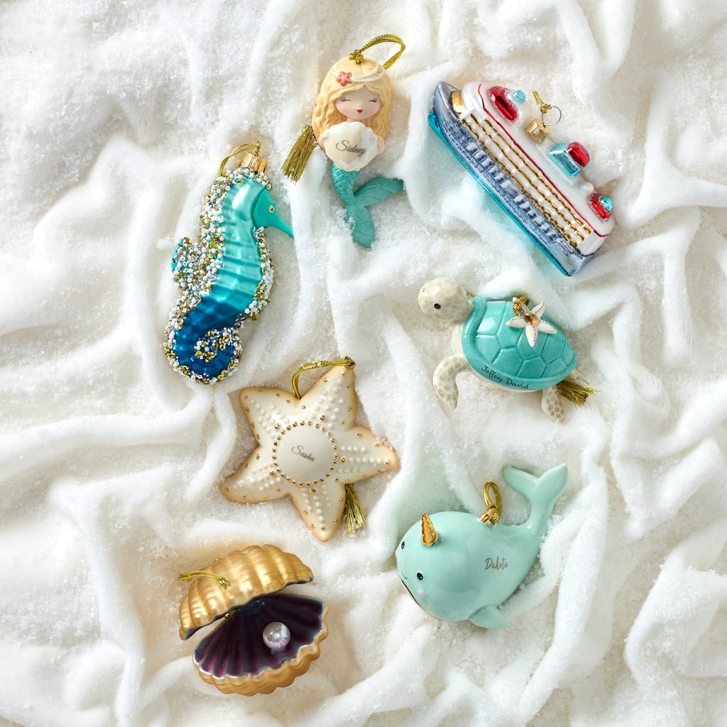 Ornement de bateau de croisière en verre soufflé