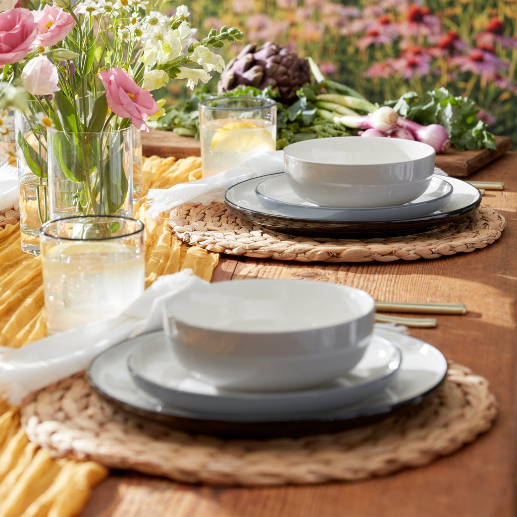 Service de table 12 pièces en pierre ponce 24 couleurs sept