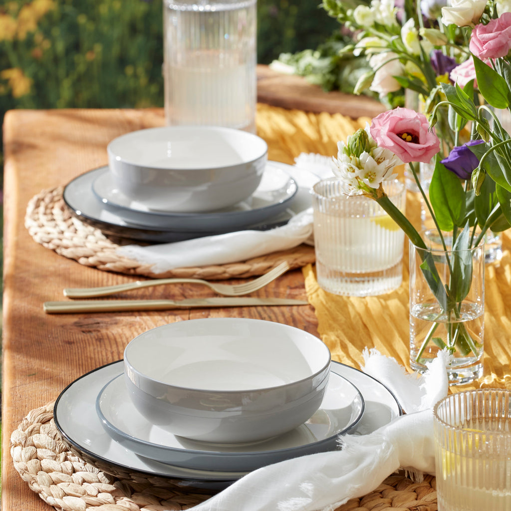 Service de table 12 pièces en pierre ponce 24 couleurs sept