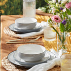 Service de table 12 pièces en pierre ponce 24 couleurs sept
