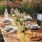 Service de table 12 pièces en pierre ponce 24 couleurs sept