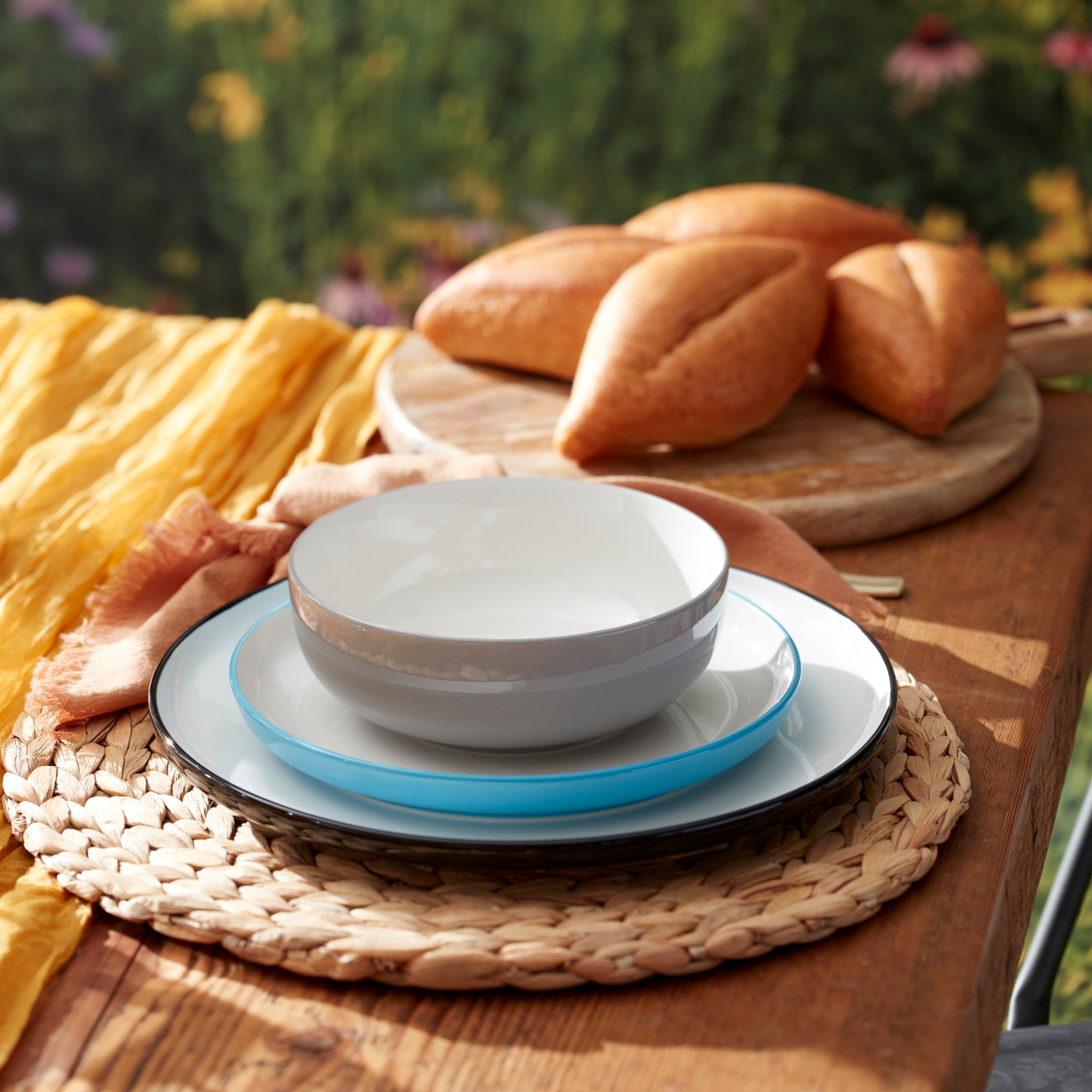 Service de table 12 pièces turquoise 24 Seven Colors