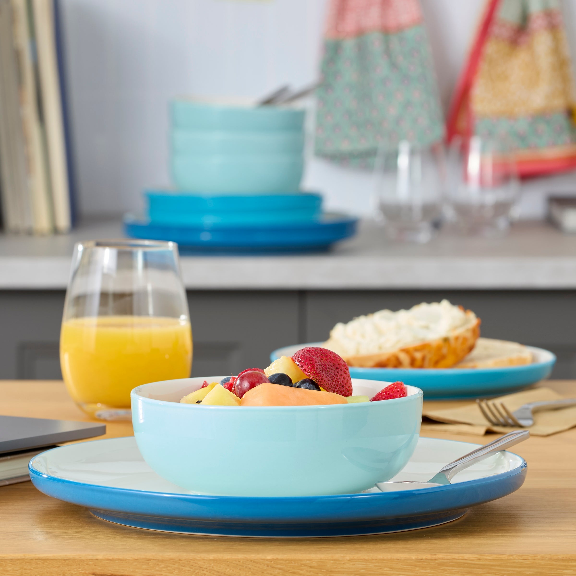 Service de table 12 pièces turquoise 24 Seven Colors