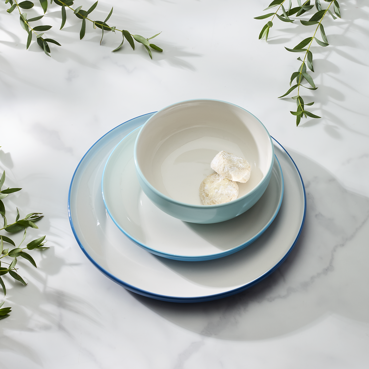 Service de table 12 pièces turquoise 24 Seven Colors