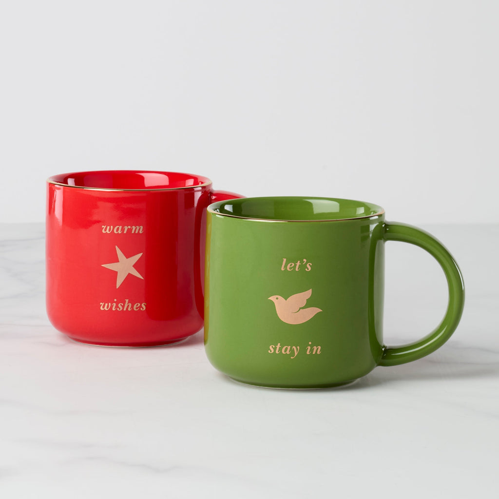 Tasses « Soyez joyeux et chaleureux » - Lot de 2