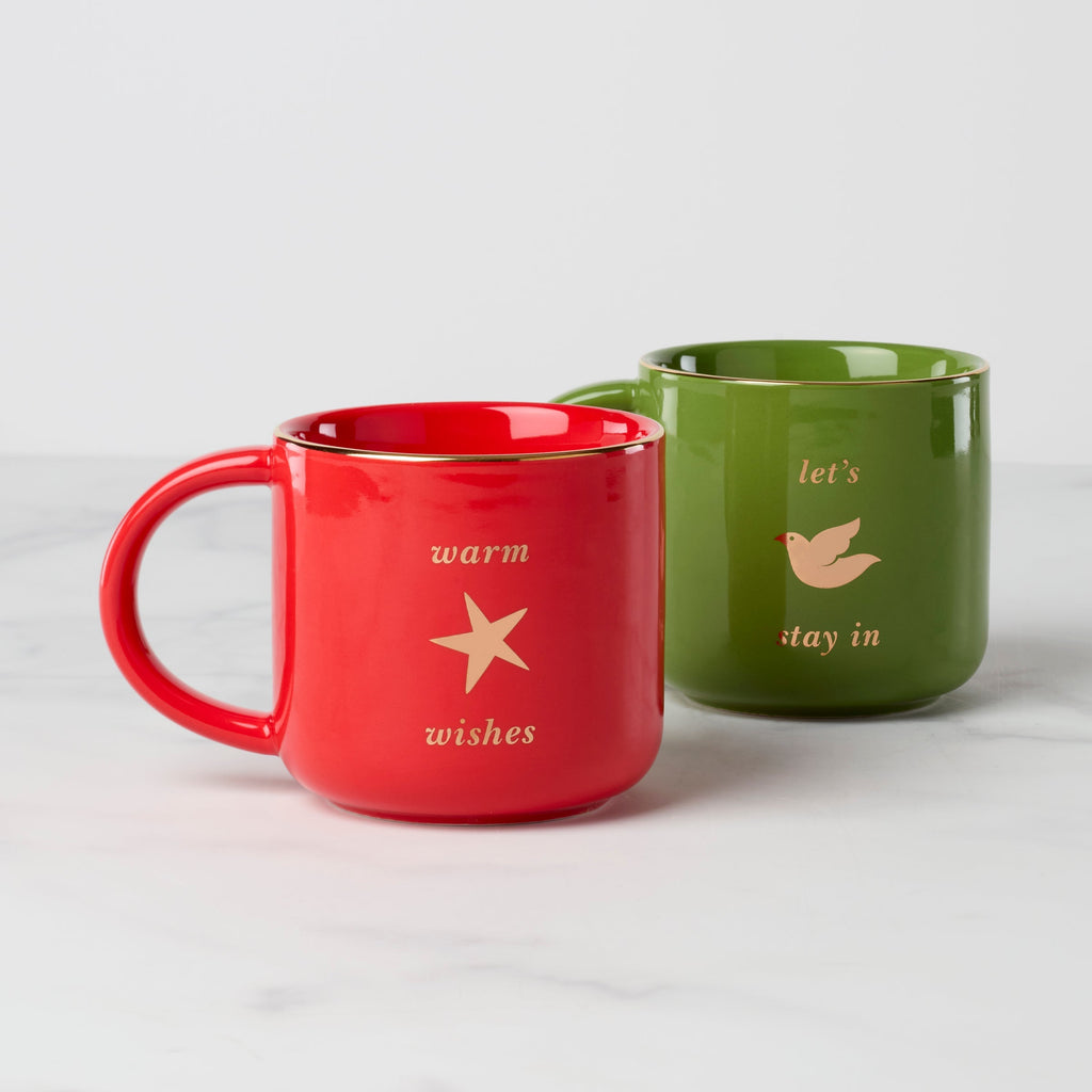 Tasses « Soyez joyeux et chaleureux » - Lot de 2