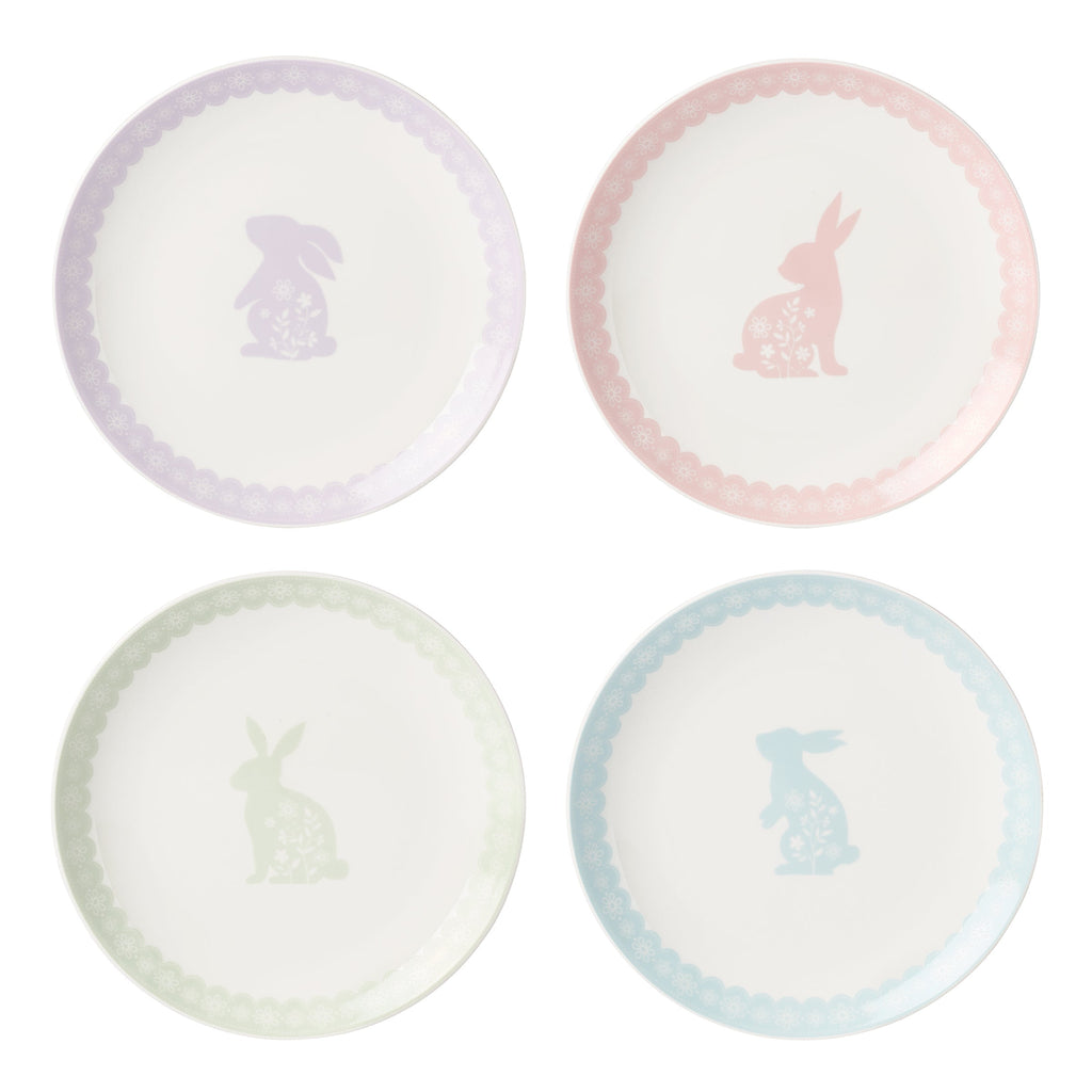 Assiettes décoratives Bunny Hop - Lot de 4