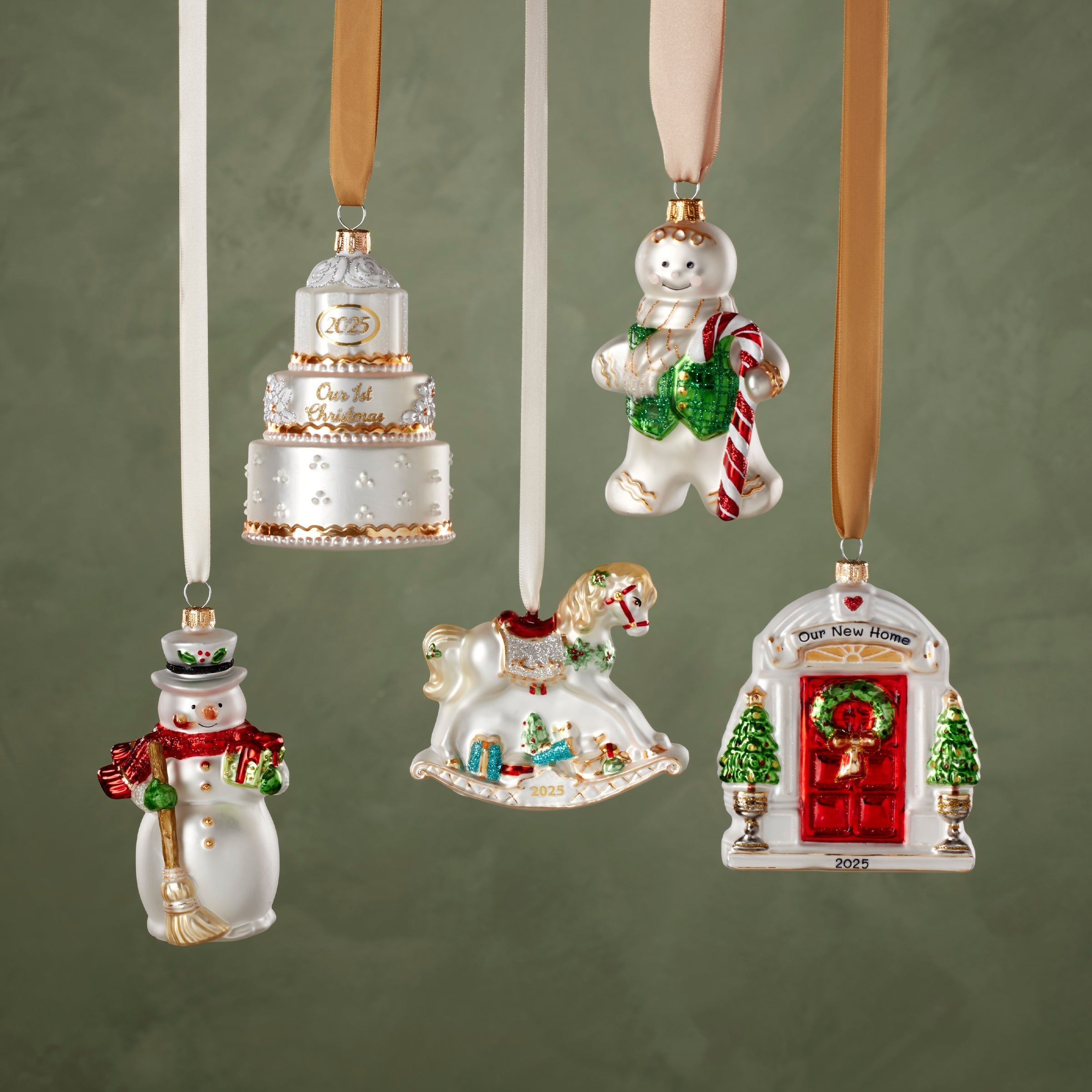 Ornement de Noël rétro en verre soufflé 2025