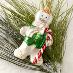 Ornement en verre soufflé rétro en forme de pain d'épice 2025