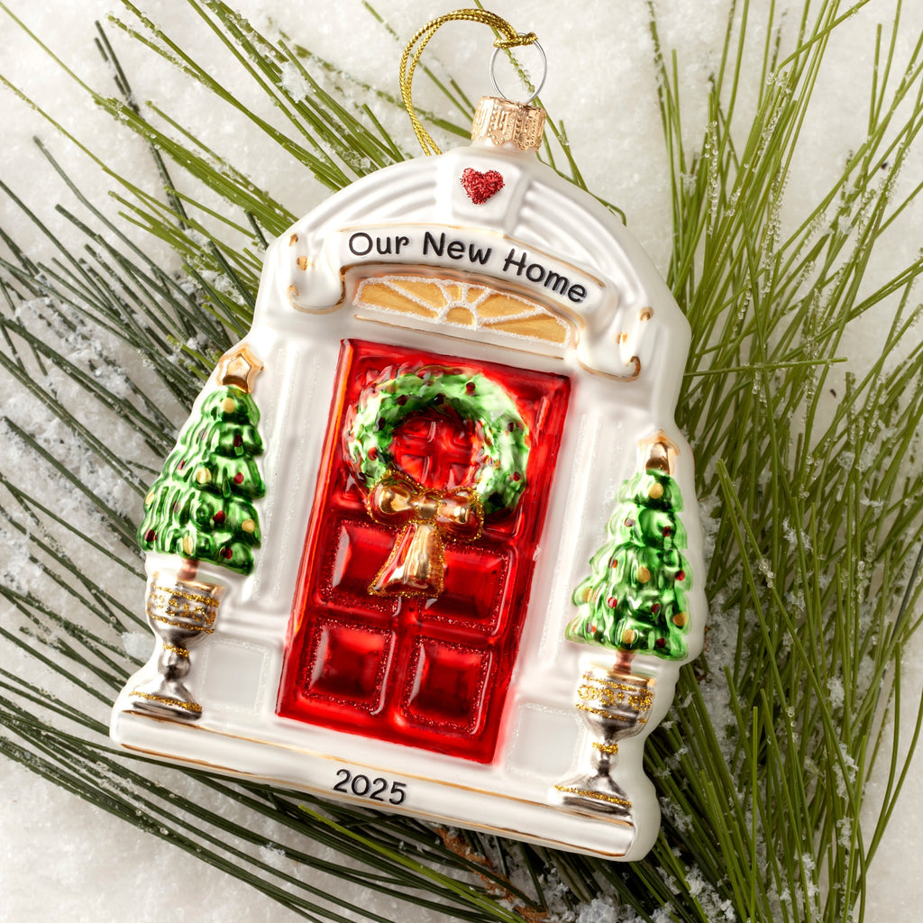 Ornement de maison rétro en verre soufflé 2025