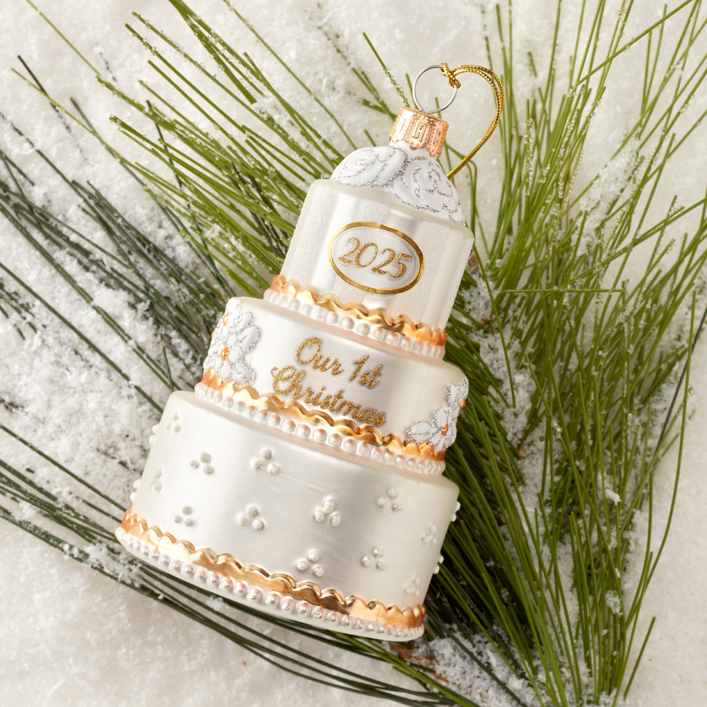 Ornement de Noël rétro en verre soufflé 2025