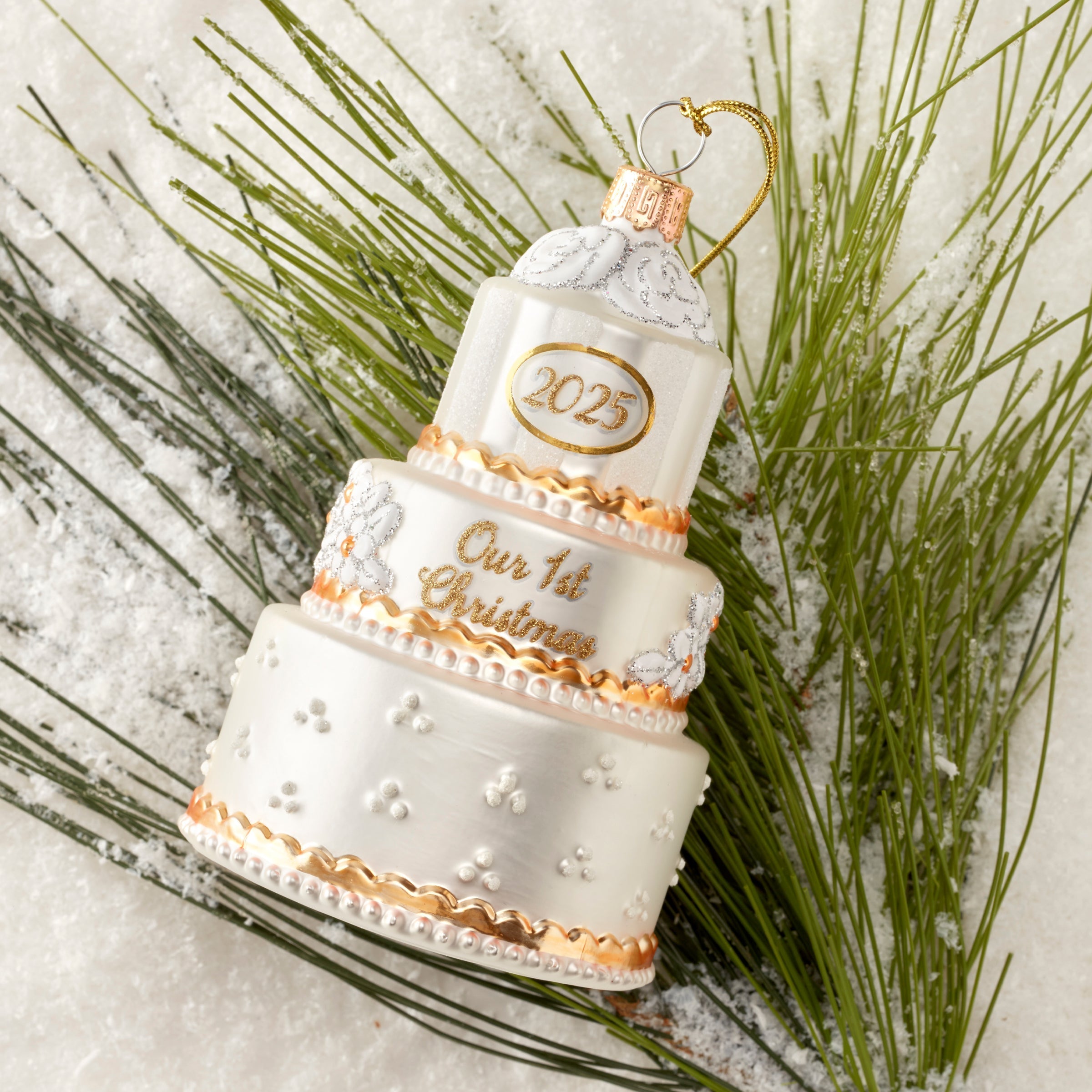 Ornement de Noël rétro en verre soufflé 2025