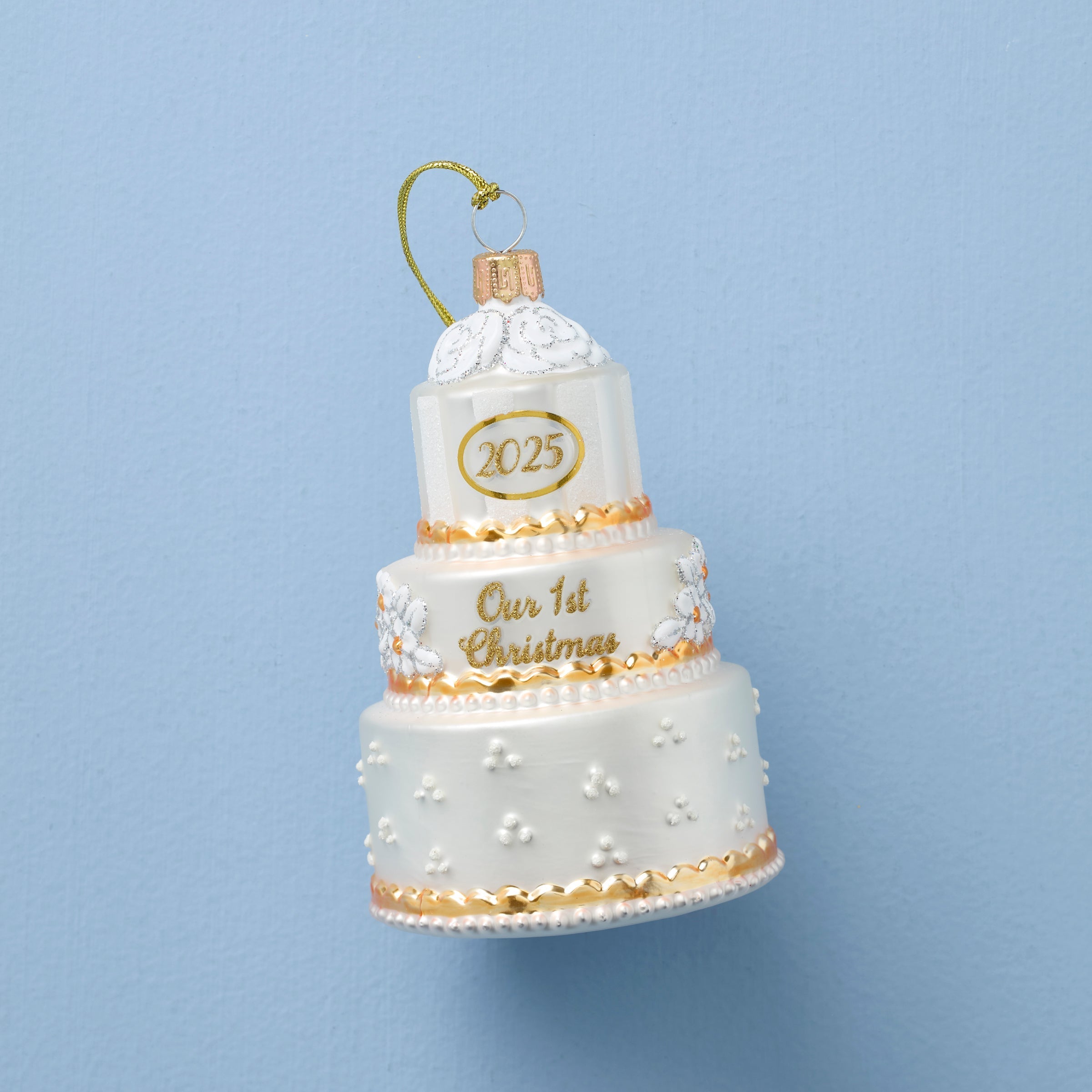 Ornement de Noël rétro en verre soufflé 2025