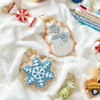 Ornements de biscuits en verre soufflé bonhomme de neige et flocon de neige 2